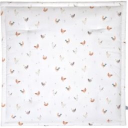 Sevira Kids Tapis de parc tapis d'éveil bébé réversible en coton écru 100x100 cm
