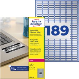 AVERY ZWECKFORM AVZ L6008-20 - Etiquetas identificativas, resistentes al agua, 25,4 x 10 mm, 37