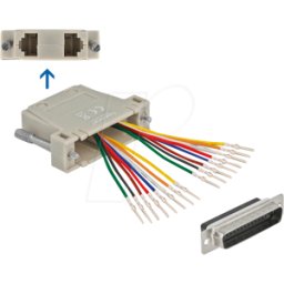 DELOCK 66835 - Adaptador D-sub HD 44pin crimpado macho > 2 x RJ45 juego de mont