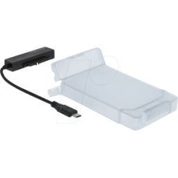 DELOCK 64084 - Convertidor USB 3.0 Tipo-C para SATA de 2,5» con carcasa, 15 cm