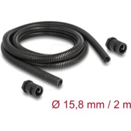 DELOCK 60463 - Funda protectora de cable de 2 m x 15,8 mm con juego de conector