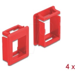 DELOCK 86762 - Soporte Keystone para carcasa, 4 unidades, rojo