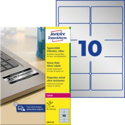 AVERY ZWECKFORM AVZ L6012-20 - Etiquetas de identificación, resistentes al agua, 96 x 50