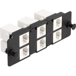 DELOCK 66996 - Adaptador Keystone HD, Cat.6a, 6 puertos, negro