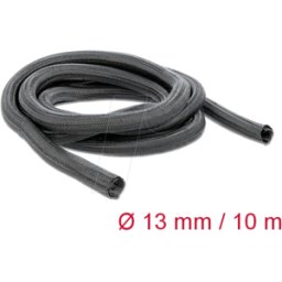DELOCK 18922 - Funda trenzada de cierre automático 10 m x 13 mm, color negro