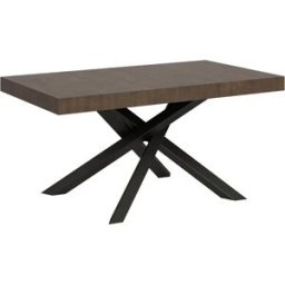 ITAMOBY Mesa extensible 160/420x90 cm Volantis nogal patas antracita