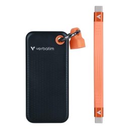 Disco Duro Verbatim Pocket SSD 512 GB USB Tipo C 10 Gbps Negro Naranja
