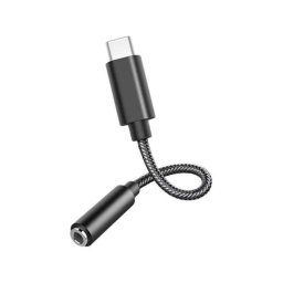 Cable Adaptador DLH USB-C a Jack Audio 3.5 mm Negro