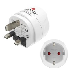Adaptador de enchufe Hama Tipo G (RU) - Tipo F Blanco