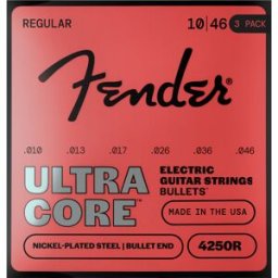 Punta de bala de acero niquelado Fender 4250R Ultracore 10-46 (paquete de 3)