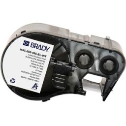 Brady M4C-500-595-BL-WT etiquetas de vinilo blanco sobre azul 12,70 mm x 7,62 m