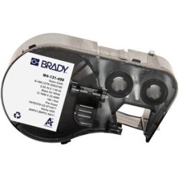 Brady M4-131-499 etiquetas de tejido de nailon negro sobre blanco 25,4 mm x 12,7 mm
