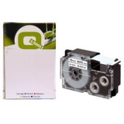 Q-Nomic Casio XR-18WE cinta negra sobre blanca de 18 mm
