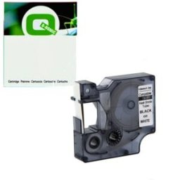 Q-Nomic 18055 (S0718300) cinta tubo termoretráctil negro sobre blanco 12m