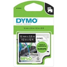 Dymo 16957 (S0718040) cinta nylon flexible negro sobre blanco 12mm