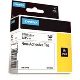 Dymo S0718360 / 18112 IND Rhino cinta no adhesiva negro sobre blanco 9 mm