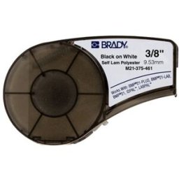 Brady M21-375-461-AW cinta de poliéster laminado negro sobre blanco 9,53 mm x 6,40 m