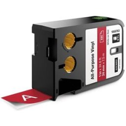Dymo XTL 1868763 cinta vinilo blanco sobre rojo 24mm