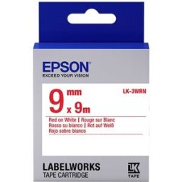 Epson LK-3WRN Cinta rojo sobre blanco 9mm (C53S653008)