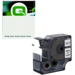 Q-Nomic 53720 (S0721000) cinta poliéster blanco sobre transparente 24mm