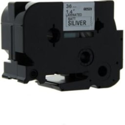 Q-Nomic TZe-M961 cinta metalizada 36mm texto negro sobre plateado mate(8M)
