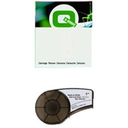 Q-Nomic M21-1000-427 Cinta Vinilo laminado Negro sobre blanco 25,4mmx4,3M