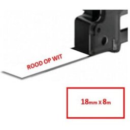 Q-Nomic TZe-242 cinta rojo sobre blanco 18mm