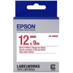 Epson LK-4WRN Cinta rojo sobre blanco 12mm (C53S654011)