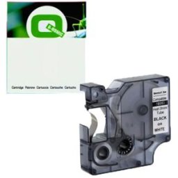 Q-Nomic 18053 (S0718280) cinta tubo termoretráctil negro sobre blanco 9mm
