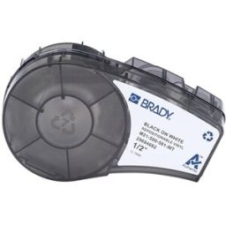 Brady M21-500-581-WT cinta adhesiva reposicionable negro sobre blanco 12,70 mm