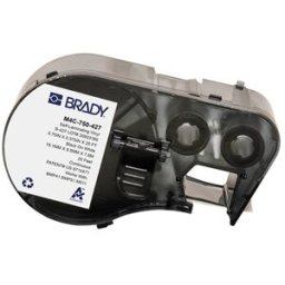 Brady M4C-750-427 etiquetas de vinilo laminado negro sobre blanco/transparente 19,05 mm x 7,62 m x 9,53 mm