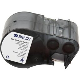 Brady M5C-1500-595-RD-WT cinta de vinilo blanco sobre rojo 38,1 mm x 7,62 m