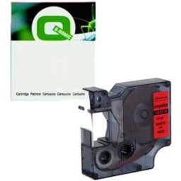 Q-Nomic 1805416 IND Rhino cinta vinilo blanco sobre rojo 12mm