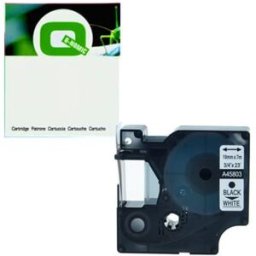 Q-Nomic 45803 (S0720830) cinta plástica negro sobre blanco 19mm