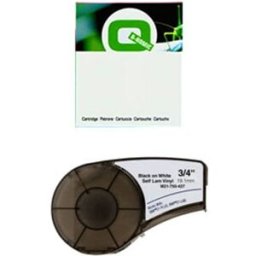 Q-Nomic M21-750-427 Cinta Vinilo laminado Negro sobre blanco 19,1mm x 4,30M
