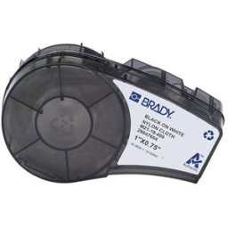 Brady M21-18-499 cinta de tela de naylon negra sobre blanco 25,40 mm x 19,05 mm