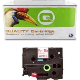 Q-Nomic TZe-262 - 36 mm rojo / blanco laminado (8 m)