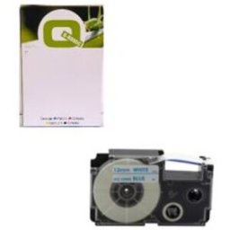 Q-Nomic XR-12WEB cinta azul sobre blanco de 12 mm