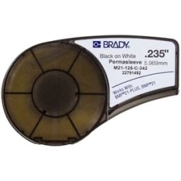 Brady M21-125-C-342 cinta termorretráctil negro sobre blanco 6,00 mm x 2,10 m