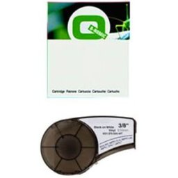 Q-Nomic M21-375-595-WT Cinta Vinilo Negro sobre blanco 9,53 mm x 6,40 M