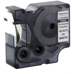 Q-Nomic 16960 (S0718070) cinta negro sobre blanco 19mm