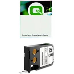 Q-Nomic 1868751 cinta vinilo negro sobre blanco 12mm