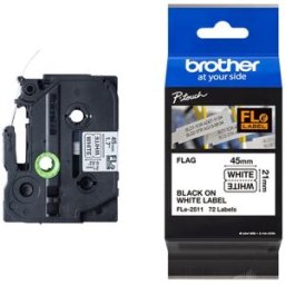 Brother FLe-2511 etiqueta modo bandera negro sobre blanco 21 mm