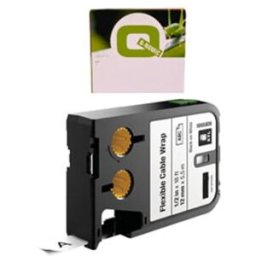 Q-Nomic 1868806 XTL envoltura de cable flexible negro sobre blanco 12mm