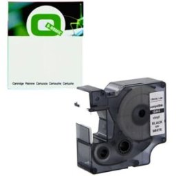 Q-Nomic 18445 (S0718620) IND Rhino cinta vinilo negro sobre blanco 19mm