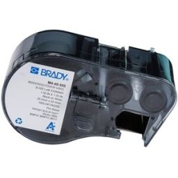 Brady M4-49-595 etiquetas de vinilo negro sobre blanco 25,40 mm x 25,40 mm