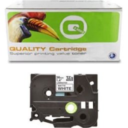 Q-Nomic TZe-M261 Cinta negro mate sobre blanco 36 mm