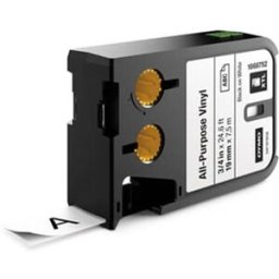 Dymo XTL 1868752 cinta vinilo negro sobre blanco 19mm
