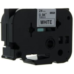 Q-Nomic TZe-FX251 cinta flexible 24mm texto negro sobre blanco (8M)