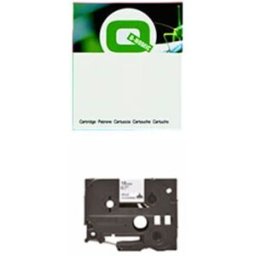 Q-nomic HSe-221E cinta termorretráctil negro sobre blanco 9 mm